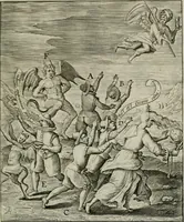An illustration from Typus occasionis : in quo receptae commoda, neglectae verò incommoda, personato schemate proponuntur (1603)