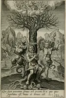 An illustration from Typus occasionis : in quo receptae commoda, neglectae verò incommoda, personato schemate proponuntur (1603)