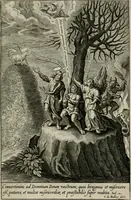 An illustration from Typus occasionis : in quo receptae commoda, neglectae verò incommoda, personato schemate proponuntur (1603)