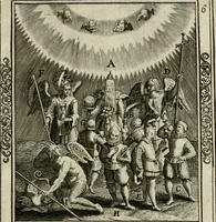 An illustration from Typvs occasionis : in qvo receptae commoda, neglectæ vero incommoda, personato schemate proponvntvr. Non sine privilegio (1600)