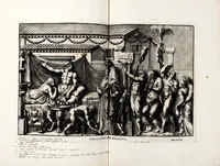 Picture 21 of 25 from Übrig gebliebene Merckzeichen von den römischen Antiquitäten und der Bild-Hauer-Kunst der Alten in Basso-relievo, nach den Marmolsteinern Originalien, so zu Rom in den Triumphbögen und alterfallenen Gebäuen, ingleichen im Capitolio, Palatien und Lustgärten groser Herren anzutreffen sind und viel herrliche zur Erläuterung der Röm: Historie, wie auch der Sitten und Gebräuche der Alten gehörige Sache[n] vor Augen stellen, nach ihrer eigentlichen Vollkommenheit in LXXX grossen Figuren (1642), leaf 155