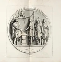 Picture 13 of 25 from Übrig gebliebene Merckzeichen von den römischen Antiquitäten und der Bild-Hauer-Kunst der Alten in Basso-relievo, nach den Marmolsteinern Originalien, so zu Rom in den Triumphbögen und alterfallenen Gebäuen, ingleichen im Capitolio, Palatien und Lustgärten groser Herren anzutreffen sind und viel herrliche zur Erläuterung der Röm: Historie, wie auch der Sitten und Gebräuche der Alten gehörige Sache[n] vor Augen stellen, nach ihrer eigentlichen Vollkommenheit in LXXX grossen Figuren (1642), leaf 73