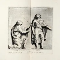 Picture 17 of 25 from Übrig gebliebene Merckzeichen von den römischen Antiquitäten und der Bild-Hauer-Kunst der Alten in Basso-relievo, nach den Marmolsteinern Originalien, so zu Rom in den Triumphbögen und alterfallenen Gebäuen, ingleichen im Capitolio, Palatien und Lustgärten groser Herren anzutreffen sind und viel herrliche zur Erläuterung der Röm: Historie, wie auch der Sitten und Gebräuche der Alten gehörige Sache[n] vor Augen stellen, nach ihrer eigentlichen Vollkommenheit in LXXX grossen Figuren (1642), leaf 93