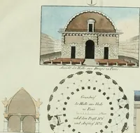 An illustration from Ueber Erfindung, Construction und Vortheile der Bohlen-Dächer : mit besonderer Rücksicht auf die Urschrift ihres Erfinders (1797)