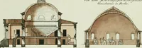 An illustration from Ueber Erfindung, Construction und Vortheile der Bohlen-Dächer : mit besonderer Rücksicht auf die Urschrift ihres Erfinders (1797)