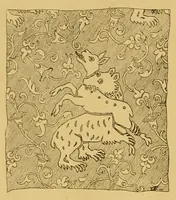 An illustration from Ueber Gewebemuster früherer Jahrhunderte. Ein beitrag zur Geschichte und Entwickelung der Webekunst (1893)