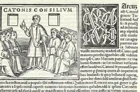 Picture 12 of 40 from Uitae Plutarchi Cheronei : nouissime post Jodocũ Badiũ Ascẽsium lõge diligentius repositae, maioreq[ue] diligẽtia castigatae, cũ copiosiore verioreq[ue] indice : necnon cũ Aemilij Probi vitis : una cũ figuris suis locis apte dispositis (1516), leaf 273