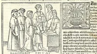 An illustration from Uitae Plutarchi Cheronei : nouissime post Jodocũ Badiũ Ascẽsium lõge diligentius repositae, maioreq[ue] diligẽtia castigatae, cũ copiosiore verioreq[ue] indice : necnon cũ Aemilij Probi vitis : una cũ figuris suis locis apte dispositis (1516)