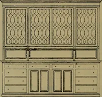 An illustration from Universal design book : containing official list prices of sash, doors and blinds ... official list prices of head, corner and base blocks ... official moulding book ... official list: window glass .. (1908)