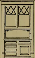 An illustration from Universal design book : containing official list prices of sash, doors and blinds ... official list prices of head, corner and base blocks ... official moulding book ... official list: window glass .. (1908)
