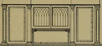 An illustration from Universal design book : containing official list prices of sash, doors and blinds ... official list prices of head, corner and base blocks ... official moulding book ... official list: window glass .. (1908)