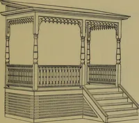 An illustration from Universal design book : containing official list prices of sash, doors and blinds ... official list prices of head, corner and base blocks ... official moulding book ... official list: window glass .. (1908)