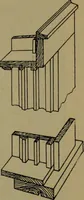 An illustration from Universal design book : containing official list prices of sash, doors and blinds ... official list prices of head, corner and base blocks ... official moulding book ... official list: window glass .. (1908)
