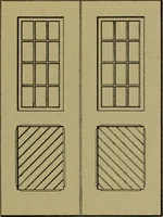 An illustration from Universal design book : containing official list prices of sash, doors and blinds ... official list prices of head, corner and base blocks ... official moulding book ... official list: window glass .. (1908)