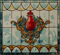 An illustration from Universal design book : containing official list prices of sash, doors and blinds ... official list prices of head, corner and base blocks ... official moulding book ... official list: window glass .. (1908)