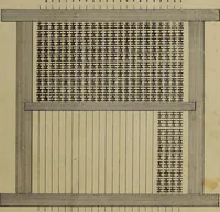 An illustration from [Un metier de fabrique, avec la dénomination des diverses objects nécessaires à la fabrication de l'étoffe (1835)