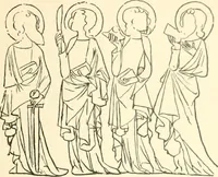 An illustration from Untersuchungen zur Geschichte der Wand- und Deckenmalerei in der Schweiz, vom 9. bis zum Anfang des 16. Jahrhunderts (1906)