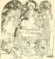 An illustration from Untersuchungen zur Geschichte der Wand- und Deckenmalerei in der Schweiz, vom 9. bis zum Anfang des 16. Jahrhunderts (1906)