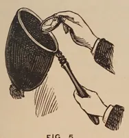 An illustration from Up-to-date mystical sleights and illusions : comprising tricks with handkerchiefs, flags, billiard balls, coins, cards, etc., etc. (1900)