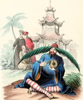 An illustration from Usi e costumi sociali, politici e religiosi di tutti i popoli del mondo : da documenti autentici e dai viaggi migliori e più recenti (1844)