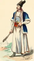 An illustration from Usi e costumi sociali, politici e religiosi di tutti i popoli del mondo : da documenti autentici e dai viaggi migliori e più recenti (1844)