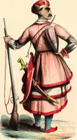 An illustration from Usi e costumi sociali, politici e religiosi di tutti i popoli del mondo : da documenti autentici e dai viaggi migliori e più recenti (1844)