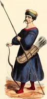An illustration from Usi e costumi sociali, politici e religiosi di tutti i popoli del mondo : da documenti autentici e dai viaggi migliori e più recenti (1844)