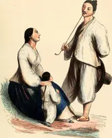 An illustration from Usi e costumi sociali, politici e religiosi di tutti i popoli del mondo : da documenti autentici e dai viaggi migliori e più recenti (1844)