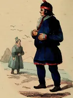 An illustration from Usi e costumi sociali, politici e religiosi di tutti i popoli del mondo : da documenti autentici e dai viaggi migliori e più recenti (1844)