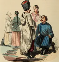 An illustration from Usi e costumi sociali, politici e religiosi di tutti i popoli del mondo : da documenti autentici e dai viaggi migliori e più recenti (1844)