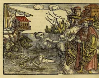 Picture 9 of 14 from Uslegung der Mercarthen oder Cartha marina : darin man sehen mag, wa einer in der Welt sey, vnd wa ein ietlich Land, Wasser vnd Stat gelege[n] ist. Das als in de[m] Büchlin zefinde[n] (1525), leaf 56