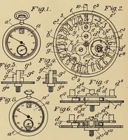 Picture 7 of 20 from U.S. patents covering time keeping mechanisms (1923), leaf 404