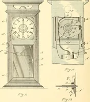 An illustration from U.S. patents covering time keeping mechanisms (1892)