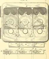 An illustration from U.S. patents covering time keeping mechanisms (1892)