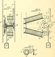 An illustration from U.S. patents covering time keeping mechanisms (1892)