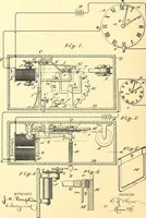 An illustration from U.S. patents covering time keeping mechanisms (1892)