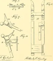 An illustration from U.S. patents covering time keeping mechanisms (1892)
