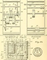 An illustration from U.S. patents covering time keeping mechanisms (1892)
