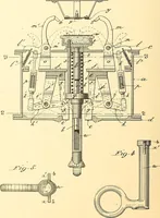 An illustration from U.S. patents covering time keeping mechanisms (1892)