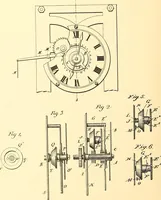 An illustration from U.S. patents covering time keeping mechanisms (1892)