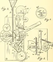 An illustration from U.S. patents covering time keeping mechanisms (1892)