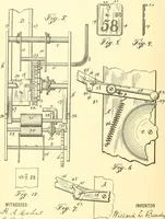 An illustration from U.S. patents covering time keeping mechanisms (1892)