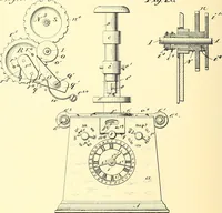 An illustration from U.S. patents covering time keeping mechanisms (1892)