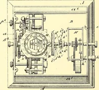 An illustration from U.S. patents covering time keeping mechanisms (1892)