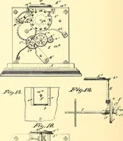 An illustration from U.S. patents covering time keeping mechanisms (1892)