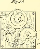 An illustration from U.S. patents covering time keeping mechanisms (1892)