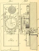 An illustration from U.S. patents covering time keeping mechanisms (1892)