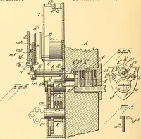 An illustration from U.S. patents covering time keeping mechanisms (1892)