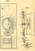 An illustration from U.S. patents covering time keeping mechanisms (1892)