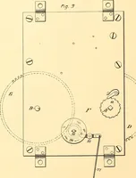 An illustration from U.S. patents covering time keeping mechanisms (1892)